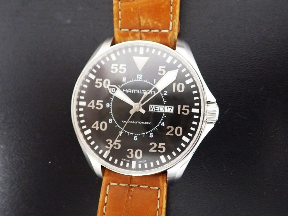 修理実例　ハミルトン　カーキ パイロット デイデイト　H647150　CASE#14342
